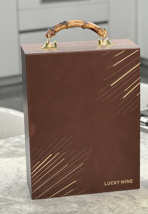 双支节节高皮盒棕色